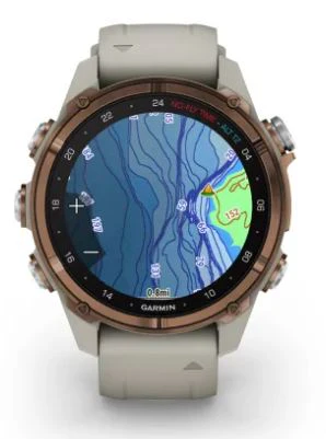 Garmin Descent Mk3i – 43 mm Bronze PVD Titanium with French Gray Silicone Band - Image 3