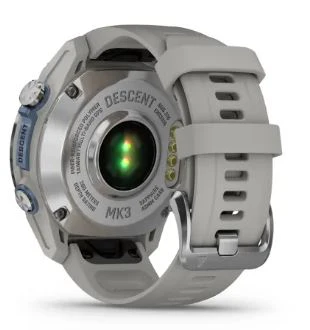 Garmin Descent Mk3 – 43 mm Stainless Steel with Fog Gray Silicone Band - Image 3