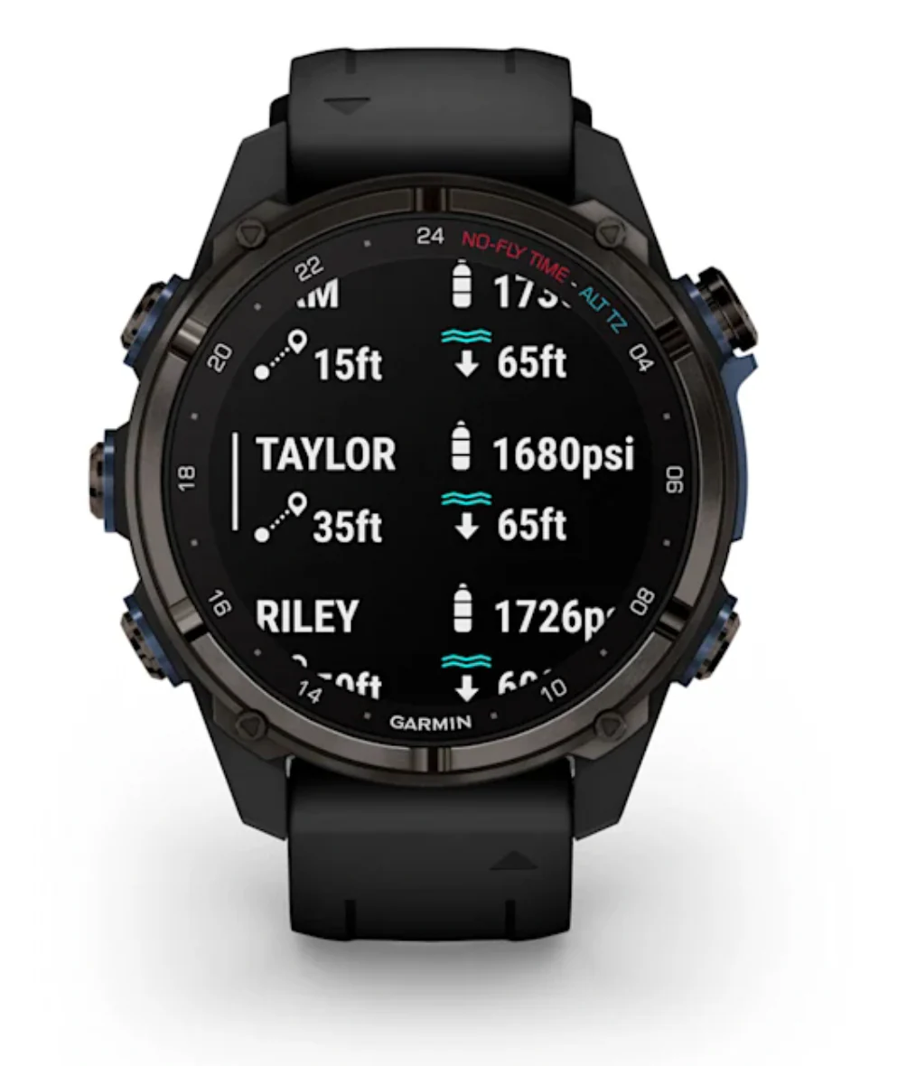 Garmin Descent Mk3i – 43 mm Carbon Gray DLC Titanium with Black Silicone Band - Image 5
