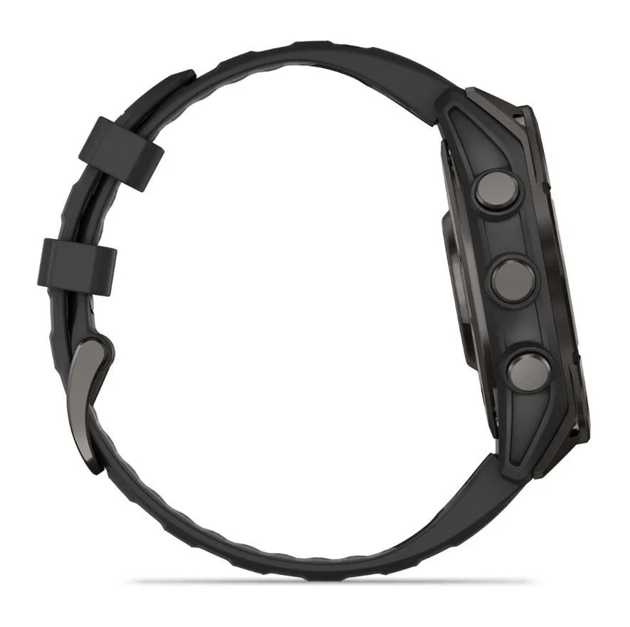 Garmin fēnix® 8 – 47 mm, AMOLED Sapphire, Carbon Gray DLC Titanium with Black/Pebble Gray Silicone Band - Image 3