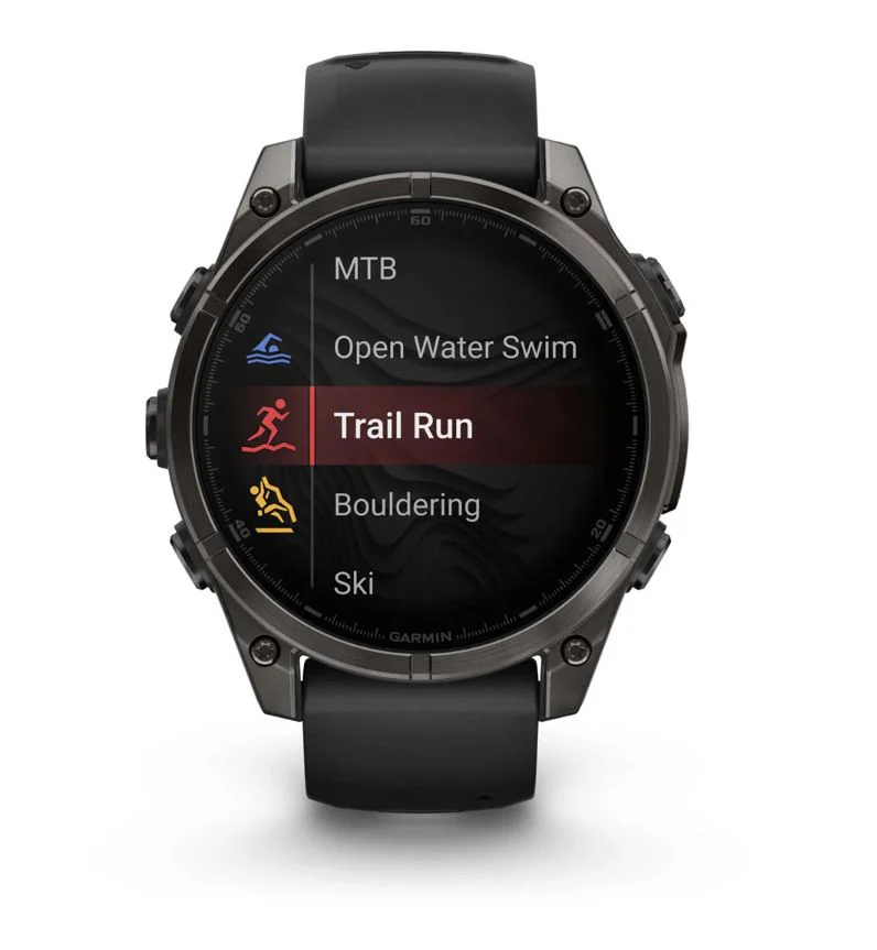 Garmin fēnix® 8 – 47 mm, AMOLED Sapphire, Carbon Gray DLC Titanium with Black/Pebble Gray Silicone Band - Image 5