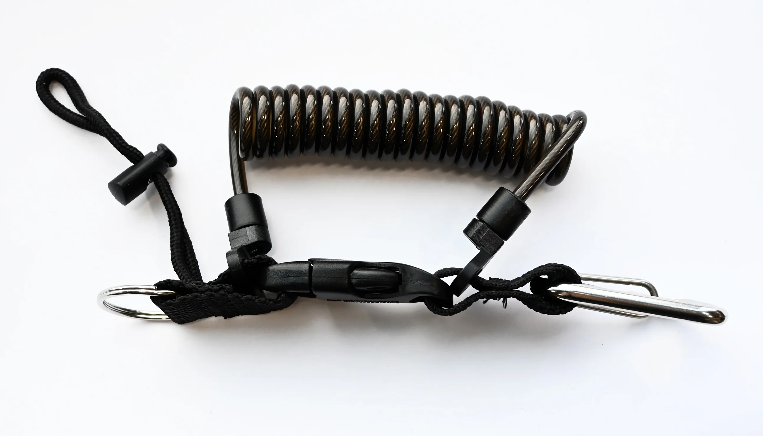 Heavy Duty Steel-Core Coil Lanyard with Stainless Steel Carabiner - Image 2