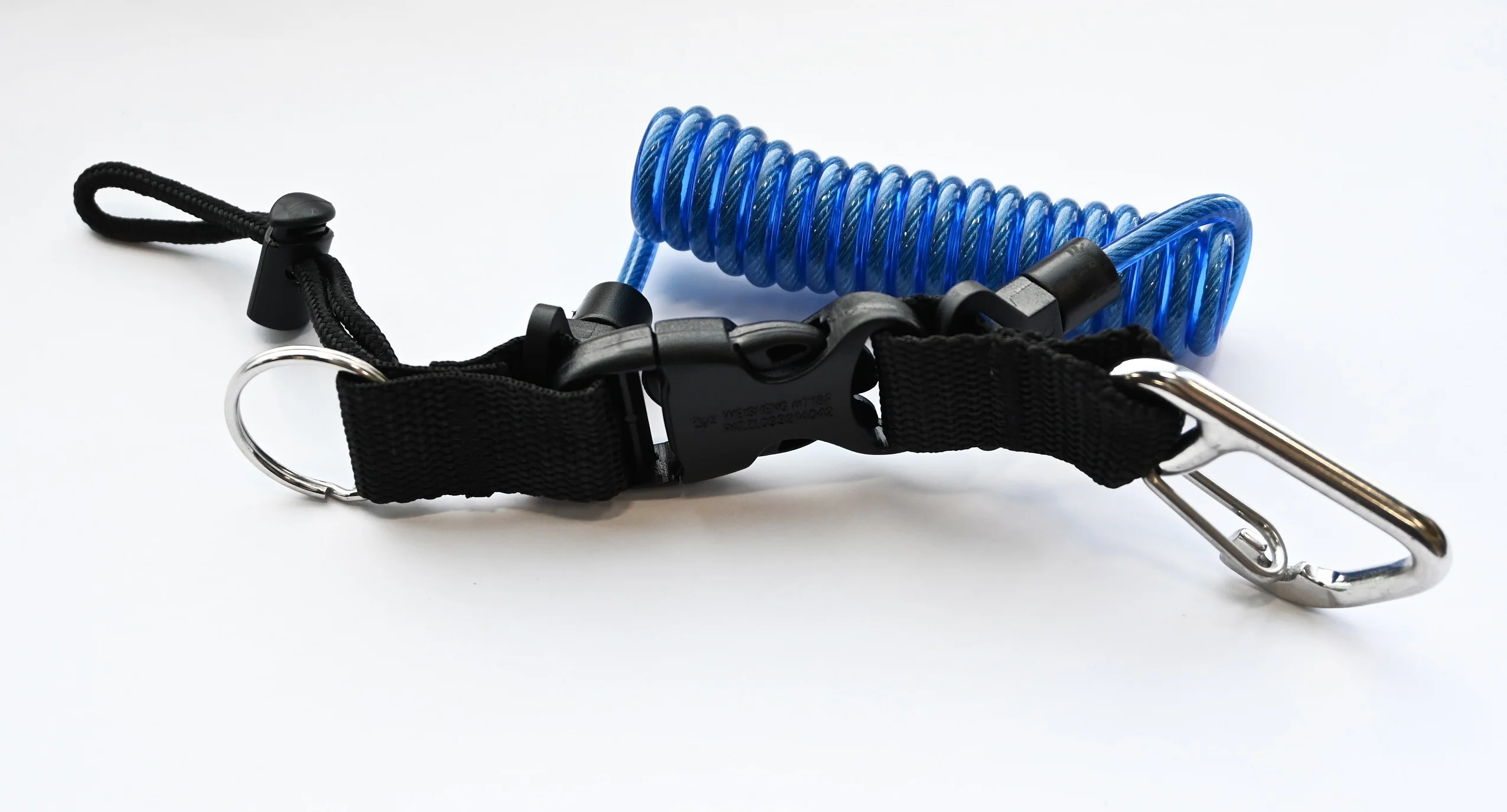 Heavy Duty Steel-Core Coil Lanyard with Stainless Steel Carabiner - Image 3