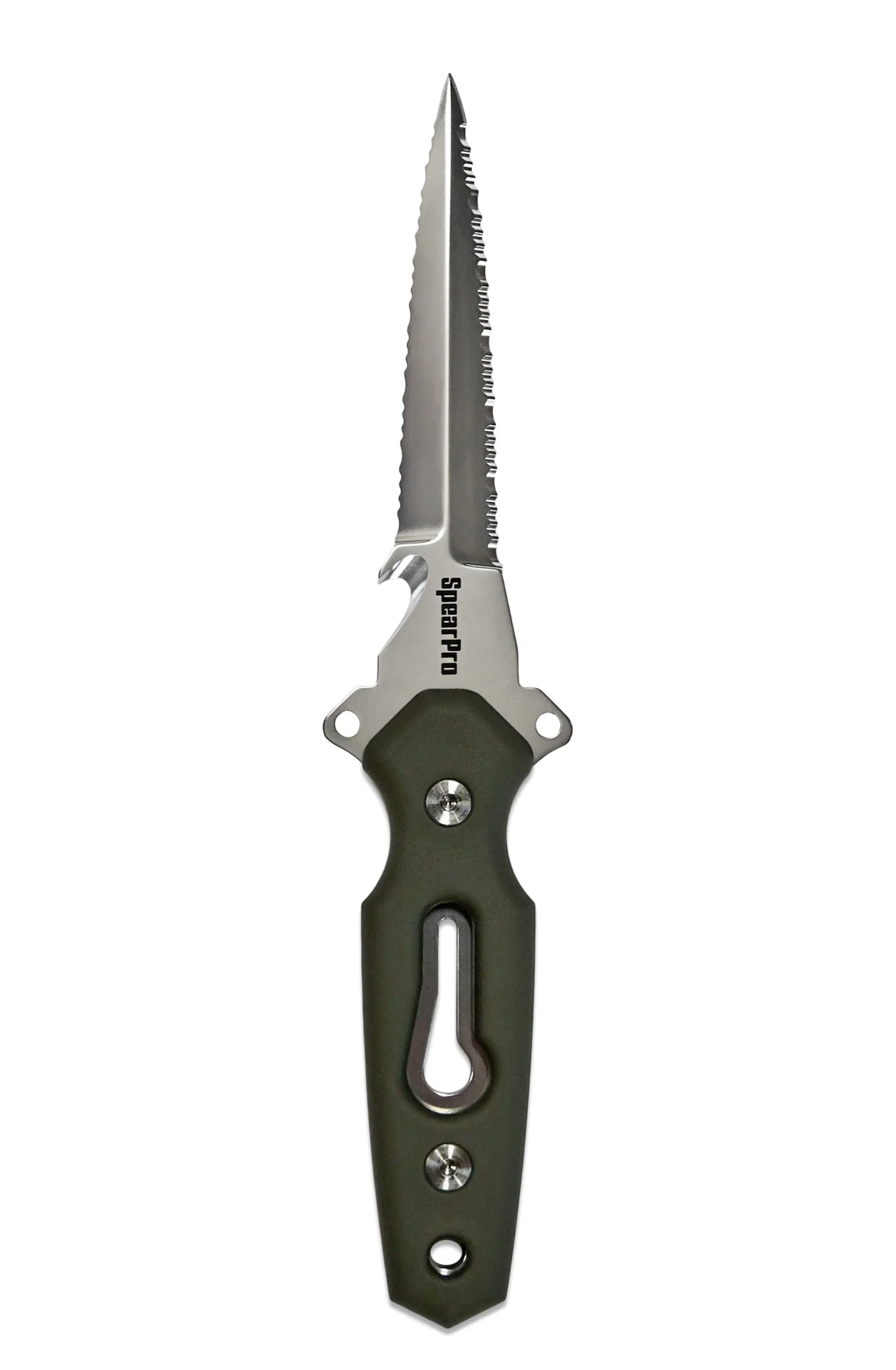 SpearPro Ranger GR Double Serrated 4.5" Stainless Steel Dive Knife Polished - Image 6